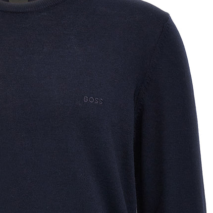 Hugo Boss Blue Virgin Wool Cardigan