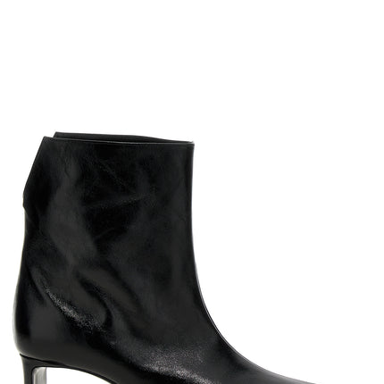 Khaite Black Calfskin Ankle Boots