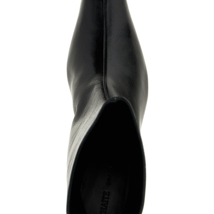 Khaite Black Calfskin Ankle Boots