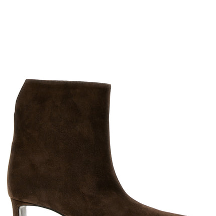 Khaite Brown Calfskin Ankle Boots