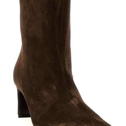 Khaite Brown Calfskin Ankle Boots