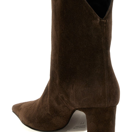 Khaite Brown Calfskin Ankle Boots