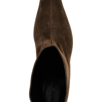 Khaite Brown Calfskin Ankle Boots