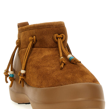 Moon Boot Brown Suede Leather Flat Boots