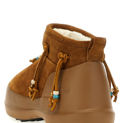 Moon Boot Brown Suede Leather Flat Boots