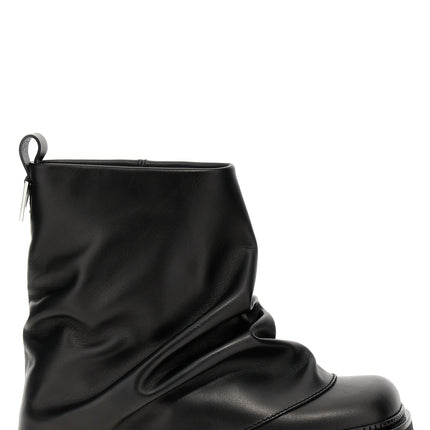 The Attico Black Calfskin Ankle Boots