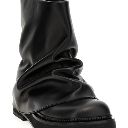 The Attico Black Calfskin Ankle Boots