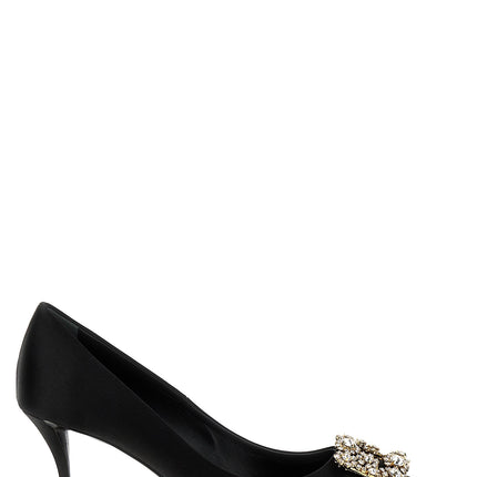 Roger Vivier Black Viscose Mid Heel Pumps