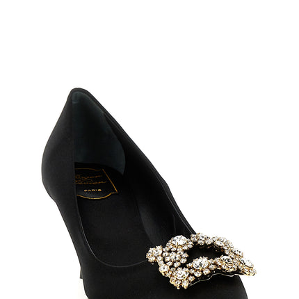 Roger Vivier Black Viscose Mid Heel Pumps