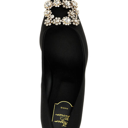 Roger Vivier Black Viscose Mid Heel Pumps