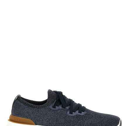 Brunello Cucinelli Blue Cotton Athletic Sneakers Brunello Cucinelli