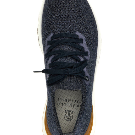 Brunello Cucinelli Blue Cotton Athletic Sneakers Brunello Cucinelli