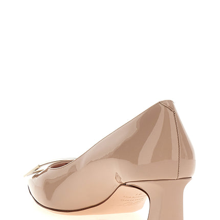 Roger Vivier Multicolor Calfskin Mid Heel Pumps