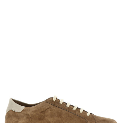 Brunello Cucinelli Beige Calfskin Low Top Sneakers