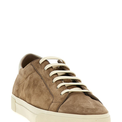 Brunello Cucinelli Beige Calfskin Low Top Sneakers