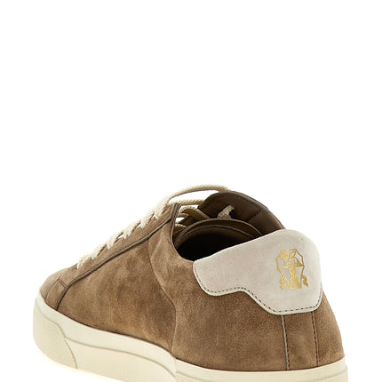 Brunello Cucinelli Beige Calfskin Low Top Sneakers
