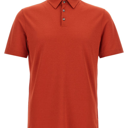 ZANONE Orange Cotton Polo Shirt