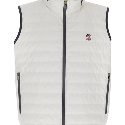 Brunello Cucinelli White Polyamide Sleeveless Jacket