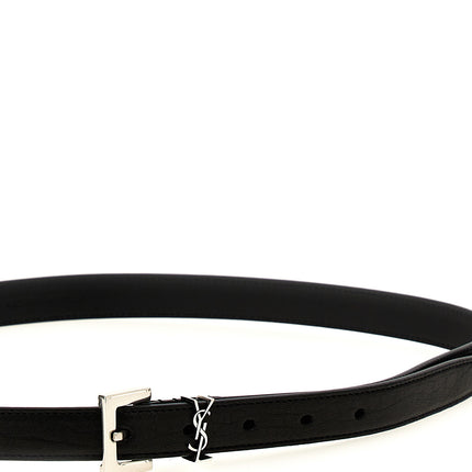 Saint Laurent Black Leather Regular Belt