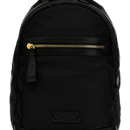Tom Ford Black Polyester Backpack