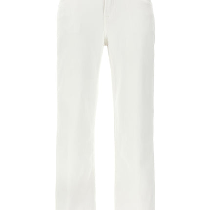 7 For All Mankind White Cotton High-Waisted Jean