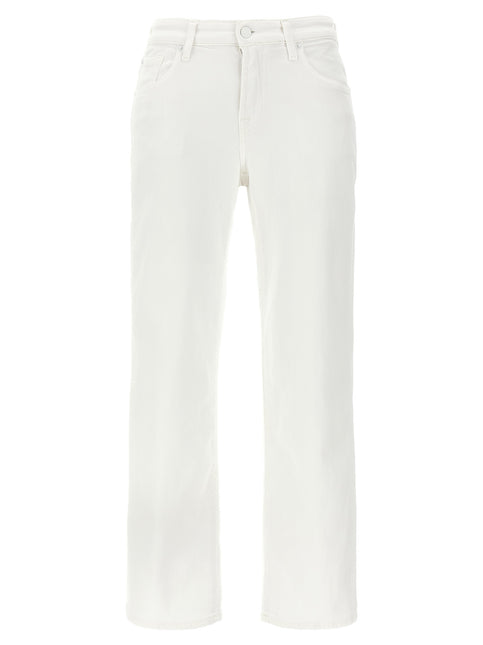 7 For All Mankind White Cotton High-Waisted Jean