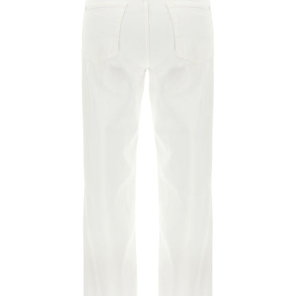 7 For All Mankind White Cotton High-Waisted Jean