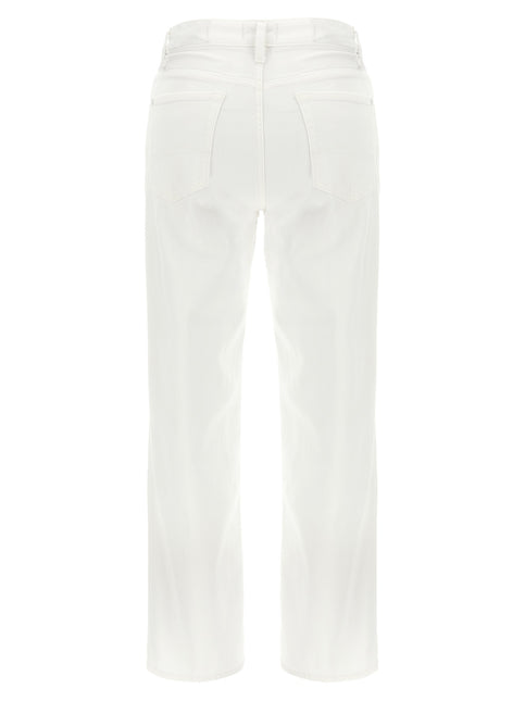 7 For All Mankind White Cotton High-Waisted Jean