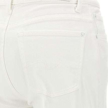 7 For All Mankind White Cotton High-Waisted Jean
