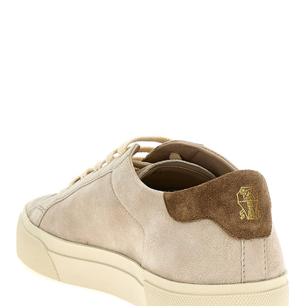 Brunello Cucinelli Beige Calfskin Low Top Sneakers