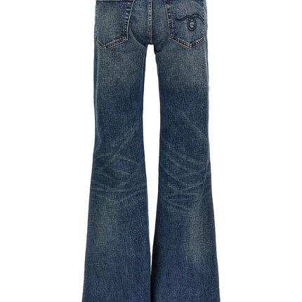 R13 Blue Cotton Flared Jeans