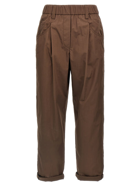 Brunello Cucinelli Brown Cotton Casual Pants