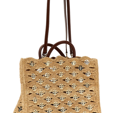 Paco Rabanne Beige Raffia Handbag