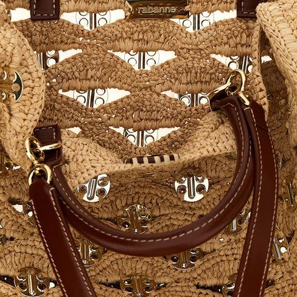 Paco Rabanne Beige Raffia Handbag