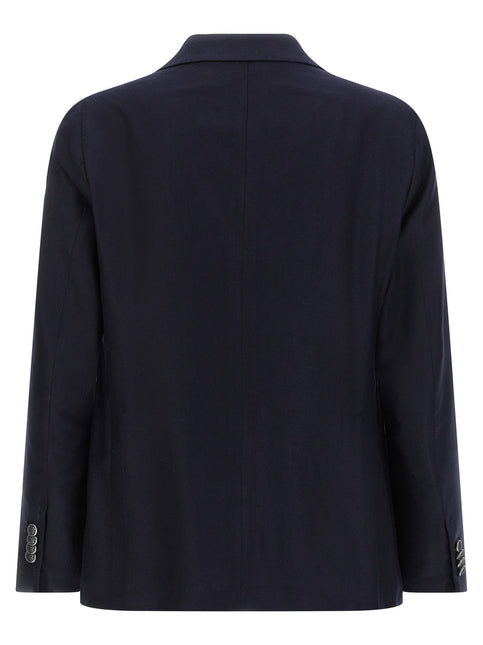 Tagliatore Blue Silk Blazer