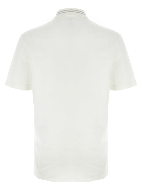 Versace White Cotton Polo Shirt