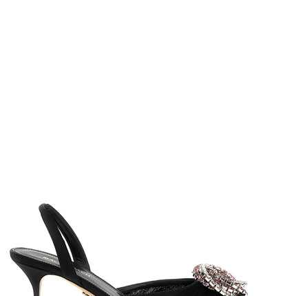 MACH & MACH Black Polyamide Mid Heel Pumps