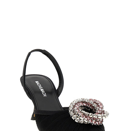 MACH & MACH Black Polyamide Mid Heel Pumps