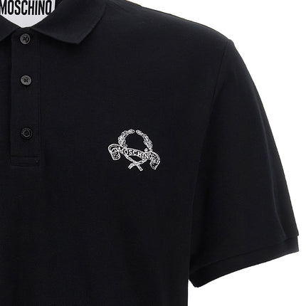 Moschino Black Cotton Polo Shirt