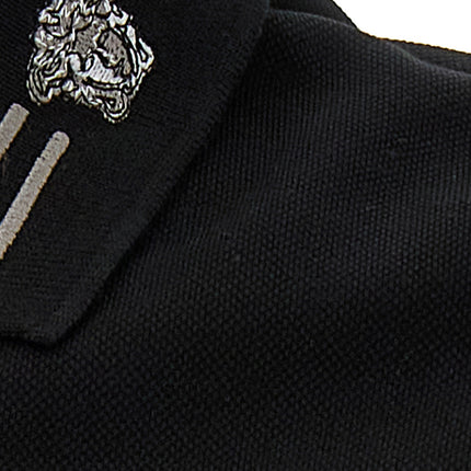 Versace Black Cotton Polo Shirt