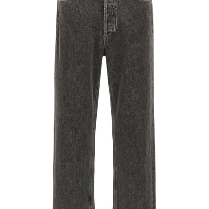 Agolde Gray Cotton Straight-Leg Jeans