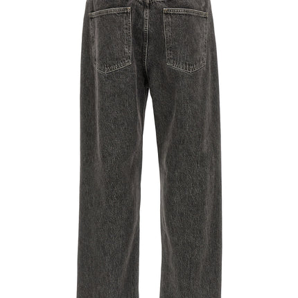 Agolde Gray Cotton Straight-Leg Jeans