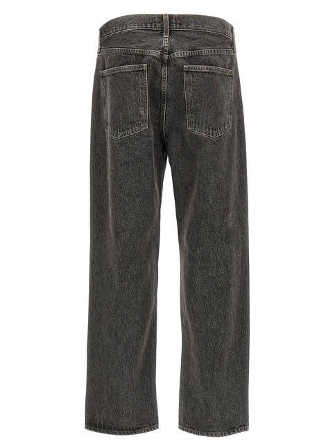 Agolde Gray Cotton Straight-Leg Jeans