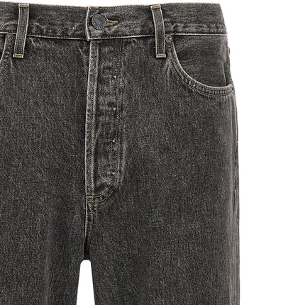 Agolde Gray Cotton Straight-Leg Jeans