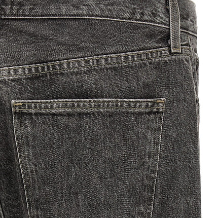 Agolde Gray Cotton Straight-Leg Jeans