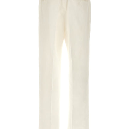 Brioni White Linen Casual Pants