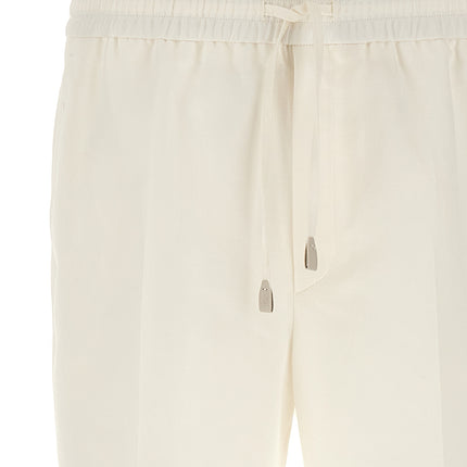 Brioni White Linen Casual Pants
