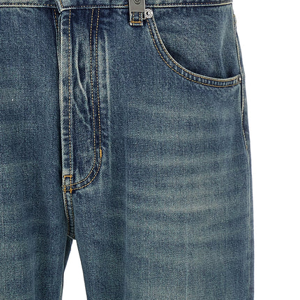 Alexander McQueen Blue Cotton Straight-Leg Jeans