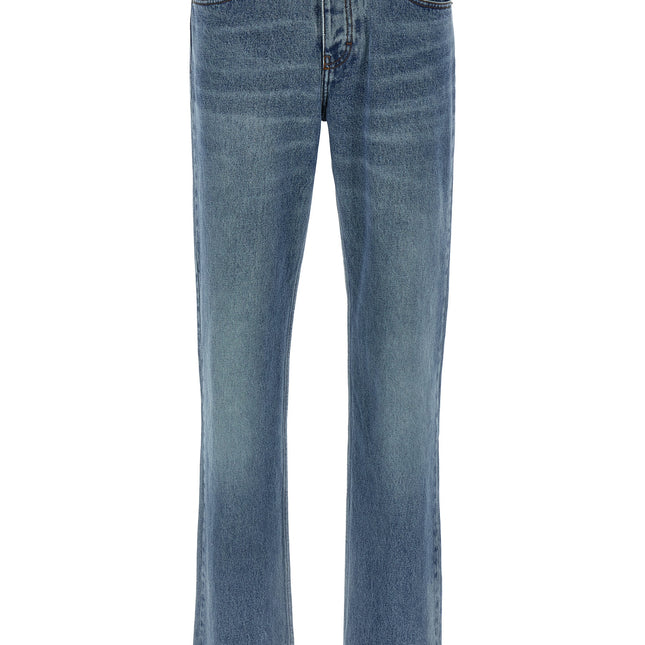 Ami Paris Blue Cotton Straight-Leg Jeans