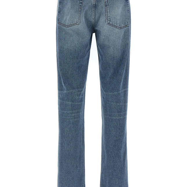 Ami Paris Blue Cotton Straight-Leg Jeans